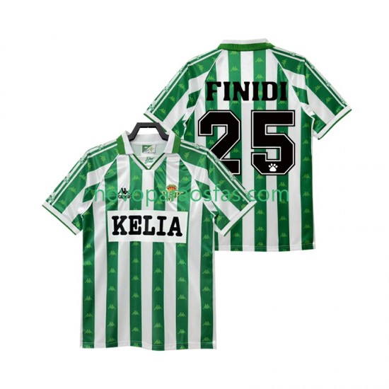 Camisolas Real Betis FINIDI 25 1995 1996 Retro Homem Casa Manga Curta