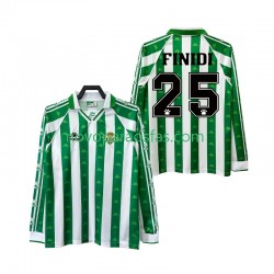 Camisolas Real Betis FINIDI 25 1996 1997 Retro Homem Casa Manga Comprida