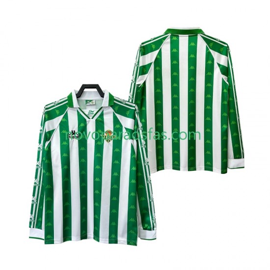 Camisolas Real Betis 1996 1997 Retro Homem Casa Manga Comprida