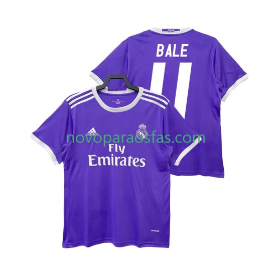 Camisolas Real Madrid BALE 11 2016 2017 Retro Homem Visitante Manga Curta