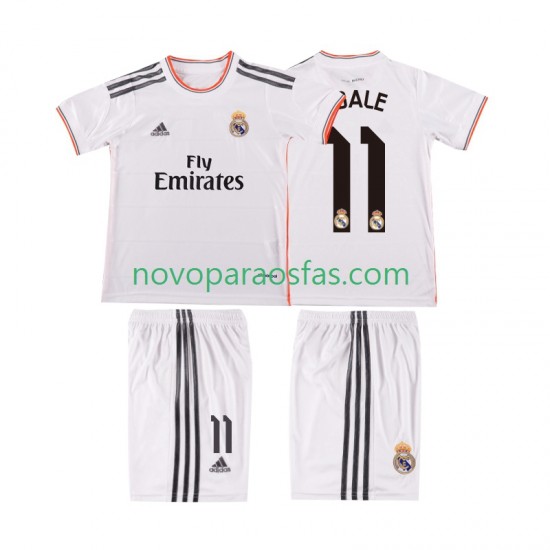 Camisolas Real Madrid BALE 11 2013 2014 Retro Criança Casa Manga Curta