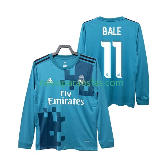 Camisolas Real Madrid BALE 11 2017 2018 Retro Homem Alternativo Manga Comprida