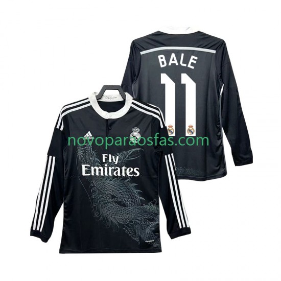 Camisolas Real Madrid BALE 11 2014 2015 Retro Homem Alternativo Manga Comprida