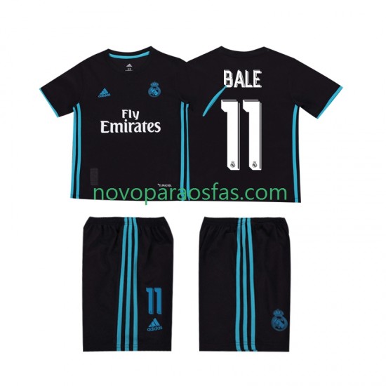 Camisolas Real Madrid Bale 11 2017 2018 Retro Criança Visitante Manga Curta