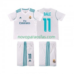 Camisolas Real Madrid Bale 11 2017 2018 Retro Criança Casa Manga Curta