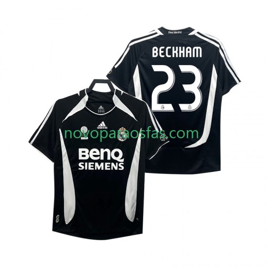 Camisolas Real Madrid Beckham 23 2007 Retro Homem Alternativo 2006 Manga Curta