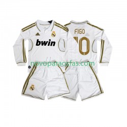 Camisolas Real Madrid FIGO 10 2012 Retro Criança Casa 2011 Manga Comprida