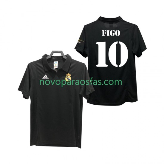 Camisolas Real Madrid FIGO 10 2003 Retro Homem Visitante 2002 Manga Curta