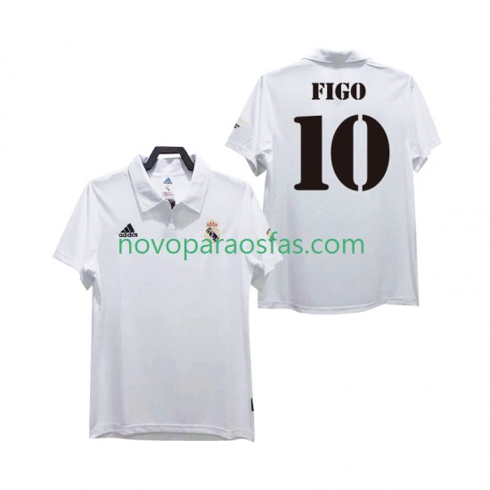 Camisolas Real Madrid FIGO 10 2003 Retro Homem Casa 2002 Manga Curta