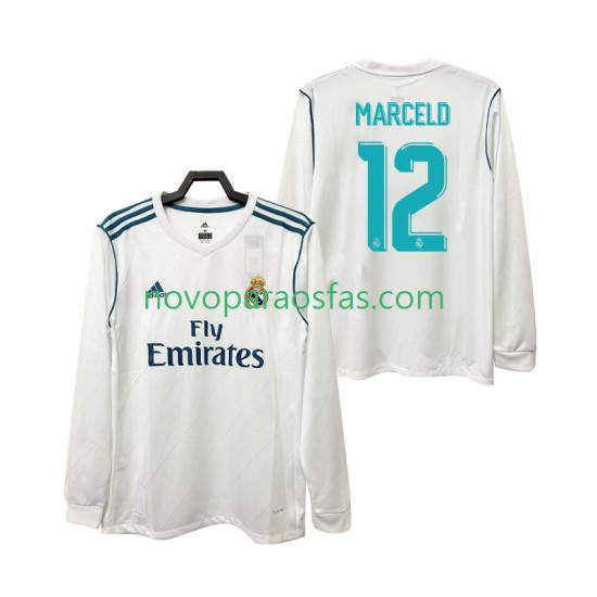 Camisolas Real Madrid MARCELD 12 2017 2018 Retro Homem Casa Manga Comprida