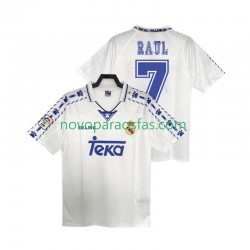 Camisolas Real Madrid RAUL 7 1996 1997 Retro Homem Casa Manga Curta