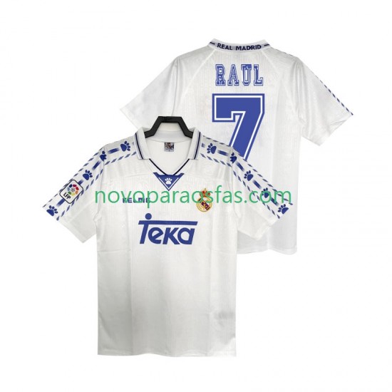 Camisolas Real Madrid RAUL 7 1996 1997 Retro Homem Casa Manga Curta