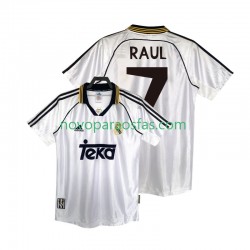 Camisolas Real Madrid RAUL 7 2000 Retro Homem Casa 1998 Manga Curta
