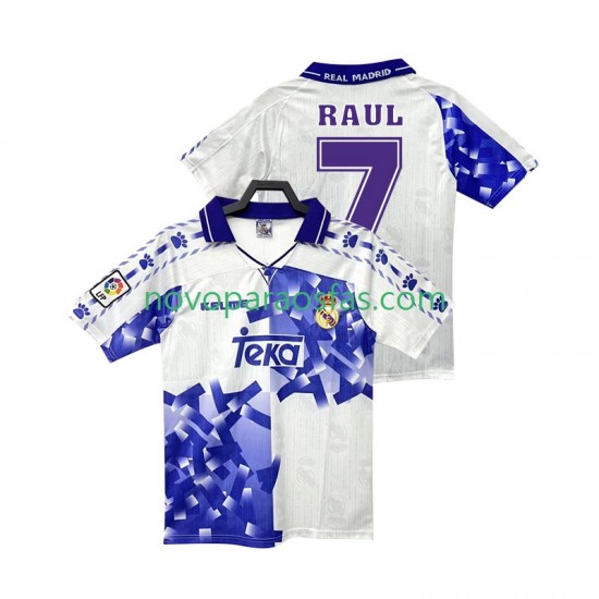 Camisolas Real Madrid RAUL 7 1996 1997 Retro Homem Alternativo Manga Curta