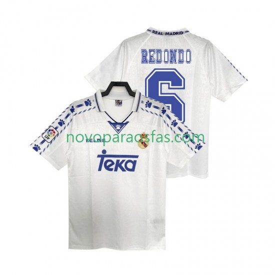 Camisolas Real Madrid REDONDO 6 1996 1997 Retro Homem Casa Manga Curta