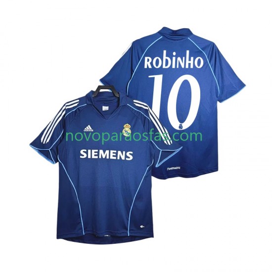 Camisolas Real Madrid ROBINHO 10 2005 Retro Homem Visitante 2006 Manga Curta
