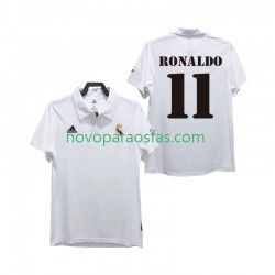Camisolas Real Madrid RONALDO 11 2003 Retro Homem Casa 2002 Manga Curta