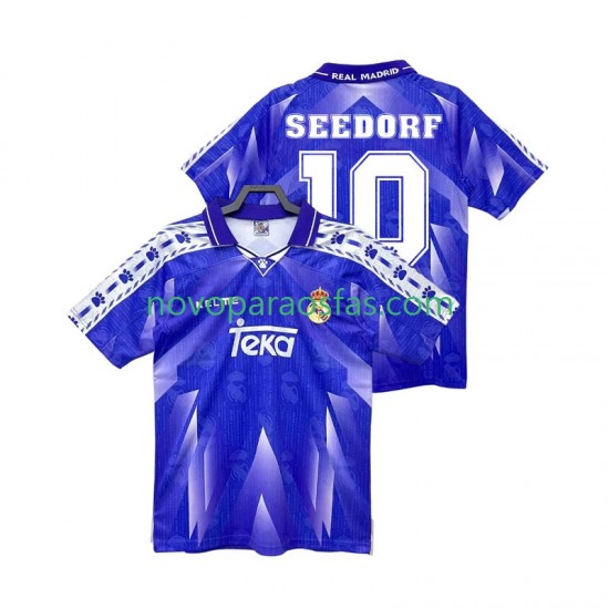 Camisolas Real Madrid SEEDORF 10 1996 1997 Retro Homem Visitante Manga Curta