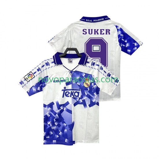 Camisolas Real Madrid SUKER 9 1996 1997 Retro Homem Alternativo Manga Curta