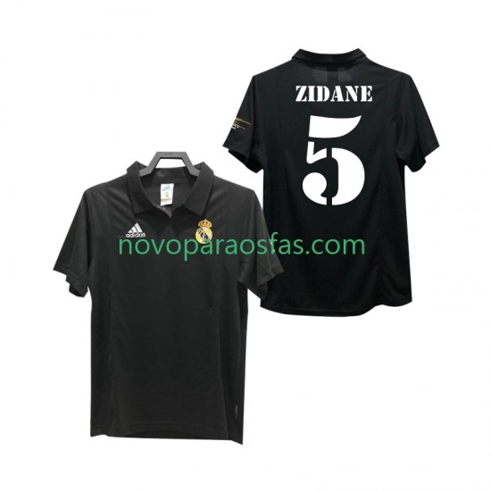 Camisolas Real Madrid ZIDANE 5 2003 Retro Homem Visitante 2002 Manga Curta