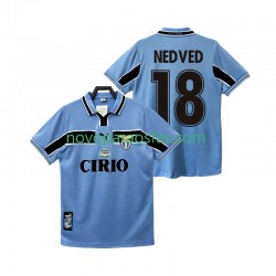 Camisolas SS Lazio NEDVED 18 Retro Homem Casa 1998 1999 Manga Curta