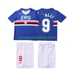Camisolas Sampdoria VIALLI 9 1990 1991 Retro Criança Casa Manga Curta