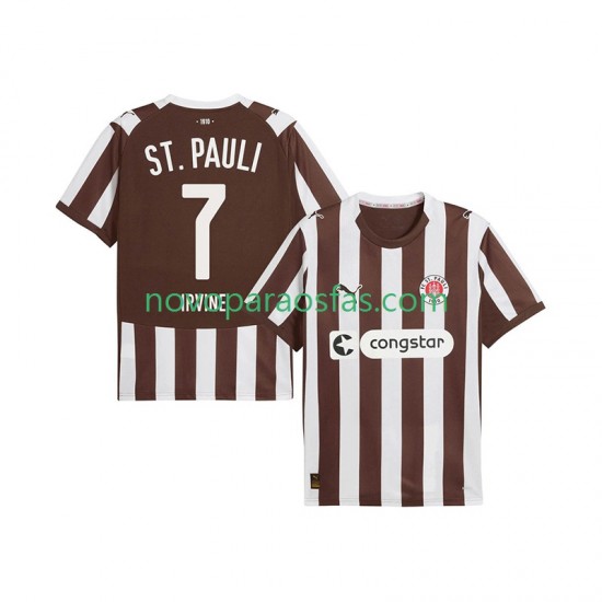 Camisolas St. Pauli Jackson Irvine 7 Homem Casa 2025-2026 Manga Curta