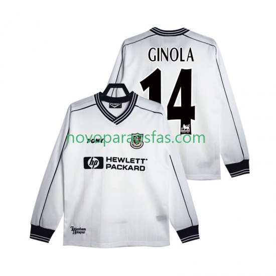 Camisolas Tottenham Hotspur GINOLA 14 1997 Retro Homem Casa 1999 Manga Comprida