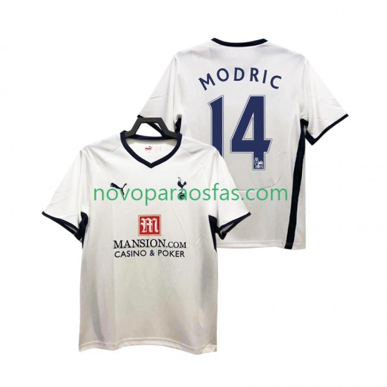 Camisolas Tottenham Hotspur Modrić Luca 14 2009 Retro Homem Casa 2008 Manga Curta