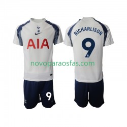Camisolas Tottenham Hotspur Richarlison 9 Criança Casa 2025-2026 Manga Curta