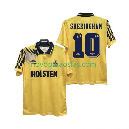 Camisolas Tottenham Hotspur SHERINGHAM 10 1992 Retro Homem Visitante 1994 Manga Curta