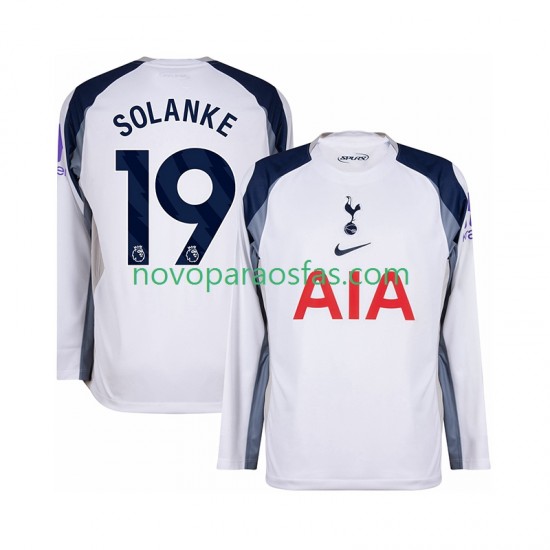 Camisolas Tottenham Hotspur Solanke 19 Homem Casa 2025-2026 Manga Comprida