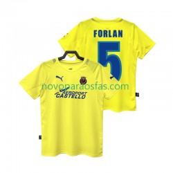 Camisolas Villarreal CF FORLAN 5 2005 Retro Homem Casa 2006 Manga Curta