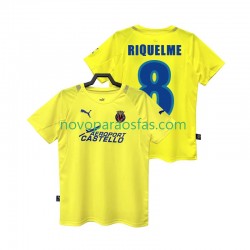 Camisolas Villarreal CF RIQUELME 8 2005 Retro Homem Casa 2006 Manga Curta