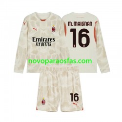 Camisolas AC Milan Mike Maignan 16 Guarda-redes Criança Alternativo 2024-2025 Manga Comprida