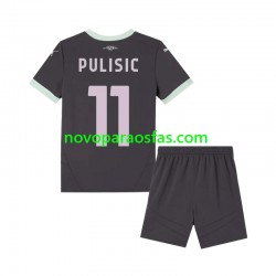 Camisolas AC Milan Pulisic 11 Criança Alternativo 2024-2025 Manga Curta