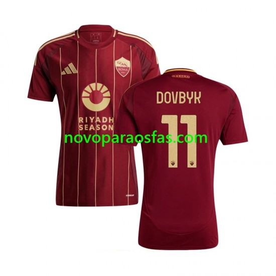 Camisolas AS Roma Artem Dovbyk 11 Homem Casa 2024-2025 Manga Curta