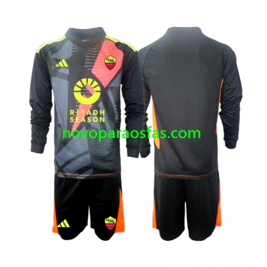 Camisolas AS Roma Guarda-redes Criança Casa 2024-2025 Manga Comprida