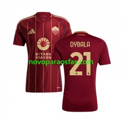 Camisolas AS Roma Paulo Dybala 21 Homem Casa 2024-2025 Manga Curta