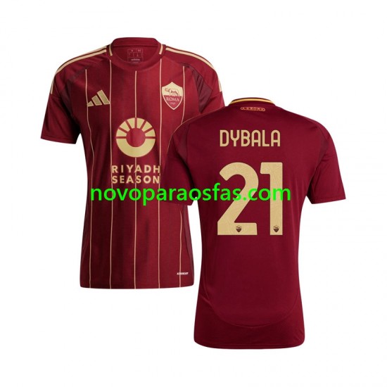 Camisolas AS Roma Paulo Dybala 21 Homem Casa 2024-2025 Manga Curta