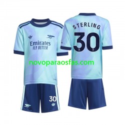 Camisolas Arsenal Sterling 30 Criança Alternativo 2024-2025 Manga Curta