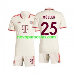 Camisolas Bayern de Munique Muller 25 Criança Alternativo 2024-2025 Manga Curta