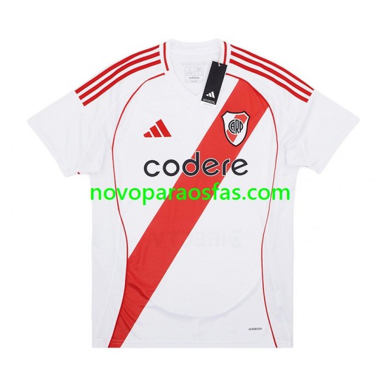 Camisolas CA River Plate Homem Casa 2024-2025 Manga Curta
