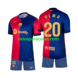 Camisolas FC Barcelona Olmo 20 Criança Casa 2024-2025 Manga Curta