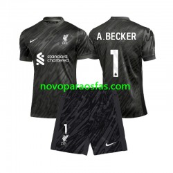Camisolas Liverpool Alisson Becker 1 Guarda-redes Criança Casa 2024-2025 Manga Curta