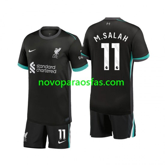 Camisolas Liverpool M.Salah 11 Criança Visitante 2024-2025 Manga Curta