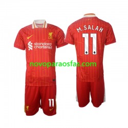 Camisolas Liverpool M.Salah 11 Criança Casa 2024-2025 Manga Curta