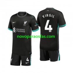 Camisolas Liverpool Virgil 4 Criança Visitante 2024-2025 Manga Curta