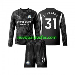 Camisolas Manchester City Ederson Moraes 31 Guarda-redes Criança Quarto 2024-2025 Manga Comprida