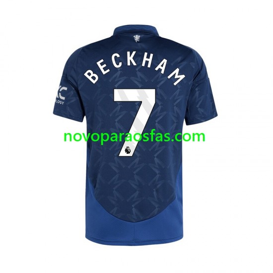 Camisolas Manchester United Beckham 7 Homem Visitante 2024-2025 Manga Curta